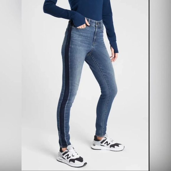 ! Athleta Sculptek Ultra Skinny Indigo Tuxedo Jeans - Picture 1 of 8